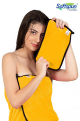 Softspun Microfiber Super Soft Hand & Face Wipes 300 Gsm Towel Set - 4 Piece (Orange)