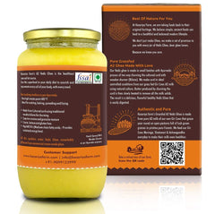 Premium A2 Gir Cow Cultured Desi Ghee From Kesariya Farm By Vedic Ghee | Bilona Two Way Churned Natural & Healthy Ghee Good For Cooking (1L) | 33.8 Ounce | Jar Pack
