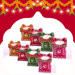 HANDMADE EARTHEN CLAY TERRACOTTA DIYA CANDLES FOR POOJA PURPOSE GARDEN PACK OF 8