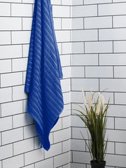 Welspun 2 In-1 100% Cotton 400 Gsm Bath Towel (Navy Blue)
