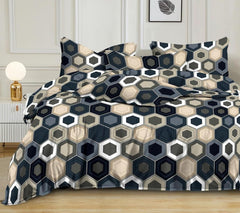1 King Size Elastic Fitted Bedsheet With 2 Pillow Cover + Comforter - 72 X 78 Inches, Black | Suitable For All-Season Use | Soft To Touch, Light Weight