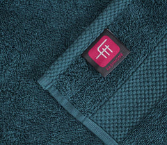 Fash Home International Micro Twist Towel 1800 Gsm Combo - 2 Bath + 2 Hand + 2 Face Towel (Peacock Blue & Pastel Peach) - 6 Pcs