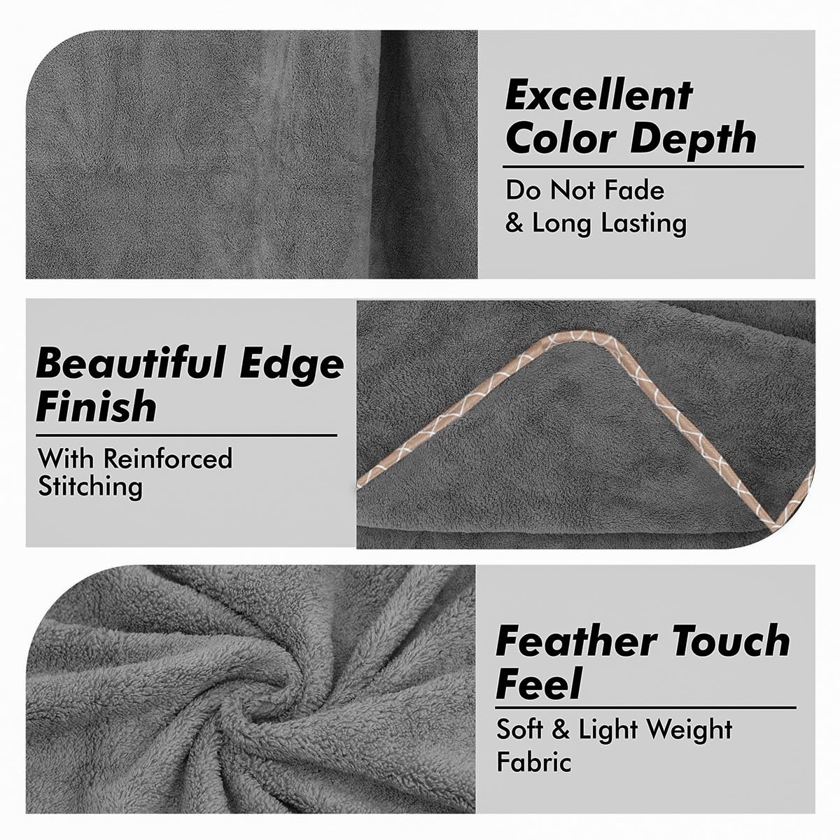 Urbanleaf Microfiber Large Bath Towel Quick Dry Super Absorbent Bath Towel For Men & Women | Towel For Bath, Travel, Gym, Beach, Pool & Yoga (Grey)