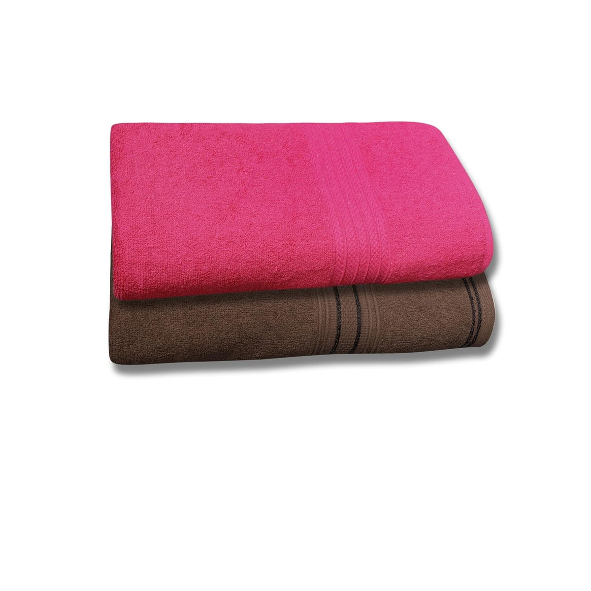 Dreamscape 100% Cotton Bath Towel 1100 Gsm - Set Of 2 (Coral & Brown)