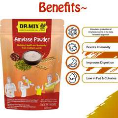 Dr. Mix Nutritious Amylase Powder, Contains Enzymes & Probiotics, Improves Digestion, Increase Absorption Of Nutrients, Decreases Thickness Of Food | 250gm 0.5lbs
