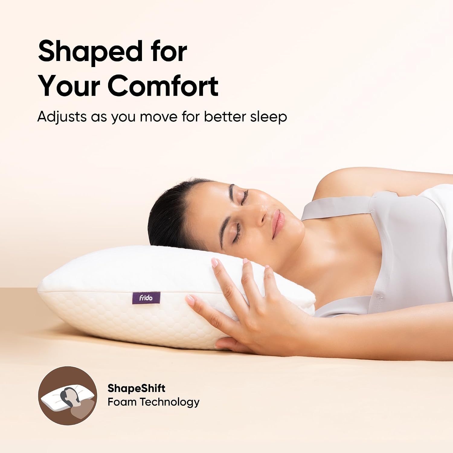 Ortho Memory Foam Pillow, Height-Adjustable Ergonomic Pillow, White | For Neck & Spine Support, Premium Comfort For Side, Back & Stomach Sleepers | Breathable, Washable Cover - Pack Of 1