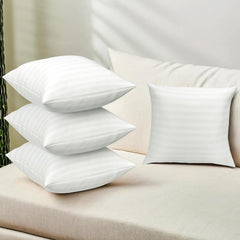 Soft Microfiber Sofa Cushions, Decorative Sofa Pillows For Car & Couch, Plain White - 16 X 16 Inch | Perfectly Plush & Cozy Cushion For Relaxation & Back Support, Soft Pillow - Pack Of 4