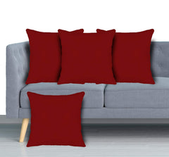 Microfiber Filled Floor Cushion, Decorative Throw Pillow, Maroon - 16 X 16 Inch | Home Décor Pillow, Sofa & Bed Cushion | Soft & Comfortable Pillow, Model - F_26_kubmart016871- Set Of 4