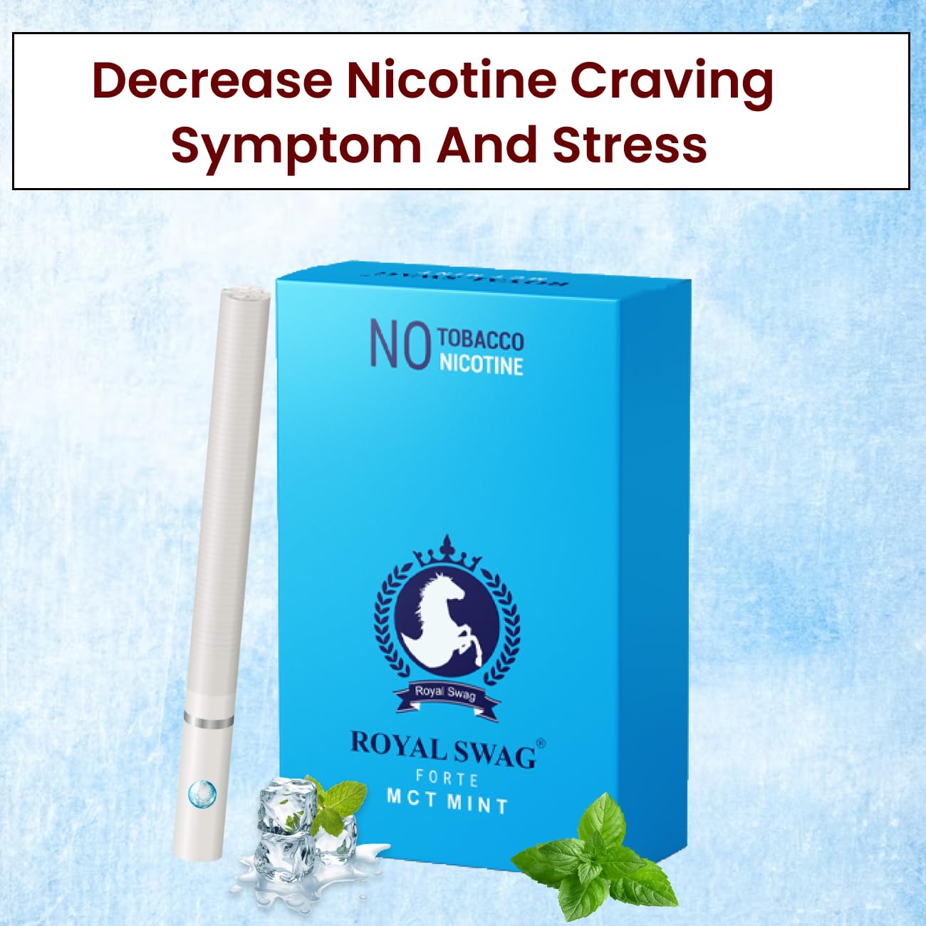 Royal Swag Ayurvedic Herbal Cigarettes 100% Tobacco Free And Nicotine Free Mint Flavour Smoke King Size (20 Stick) With Swosh Lip Cream For Smoker'S Dark Lips For Lightening & Brightening 15 Gram