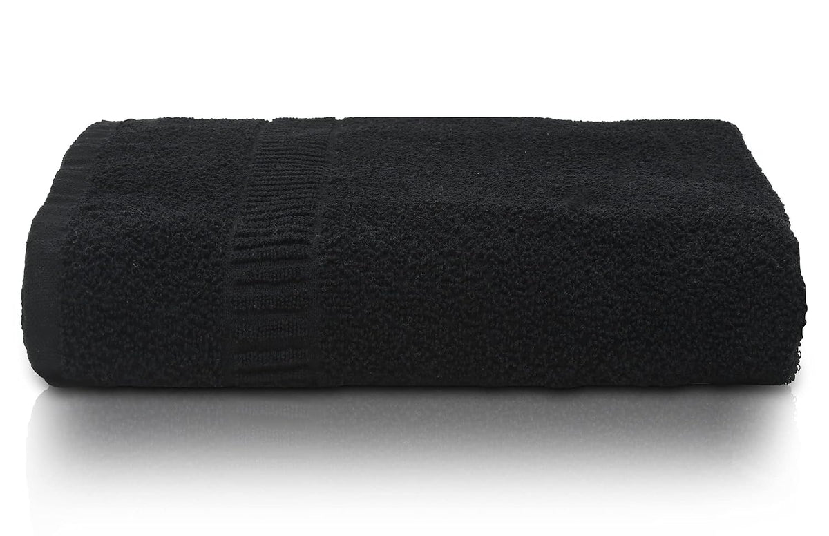 Kuber Industries Cotton Bath Towels 500 Gsm | Super Soft, Fluffy & Absorbent, Cotton Bath Towel Perfect For Daily Use - Black (Pack Of 1)