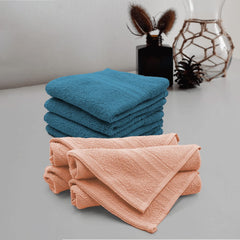 Sassoon Anatolia 8 Piece Cotton Face Towel 500 Gsm (Teal & Clay)