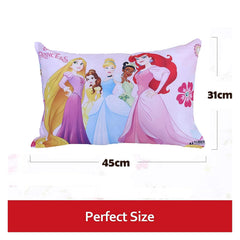 Kid's Soft Pillow For Sleeping, Disney Princess Pillow, Pink - 12 X18 Inch | Back & Front Printed Pillow | Suitable For All Sleepers, Multipurpose & Comfortable, Breathable - Pack Of 6