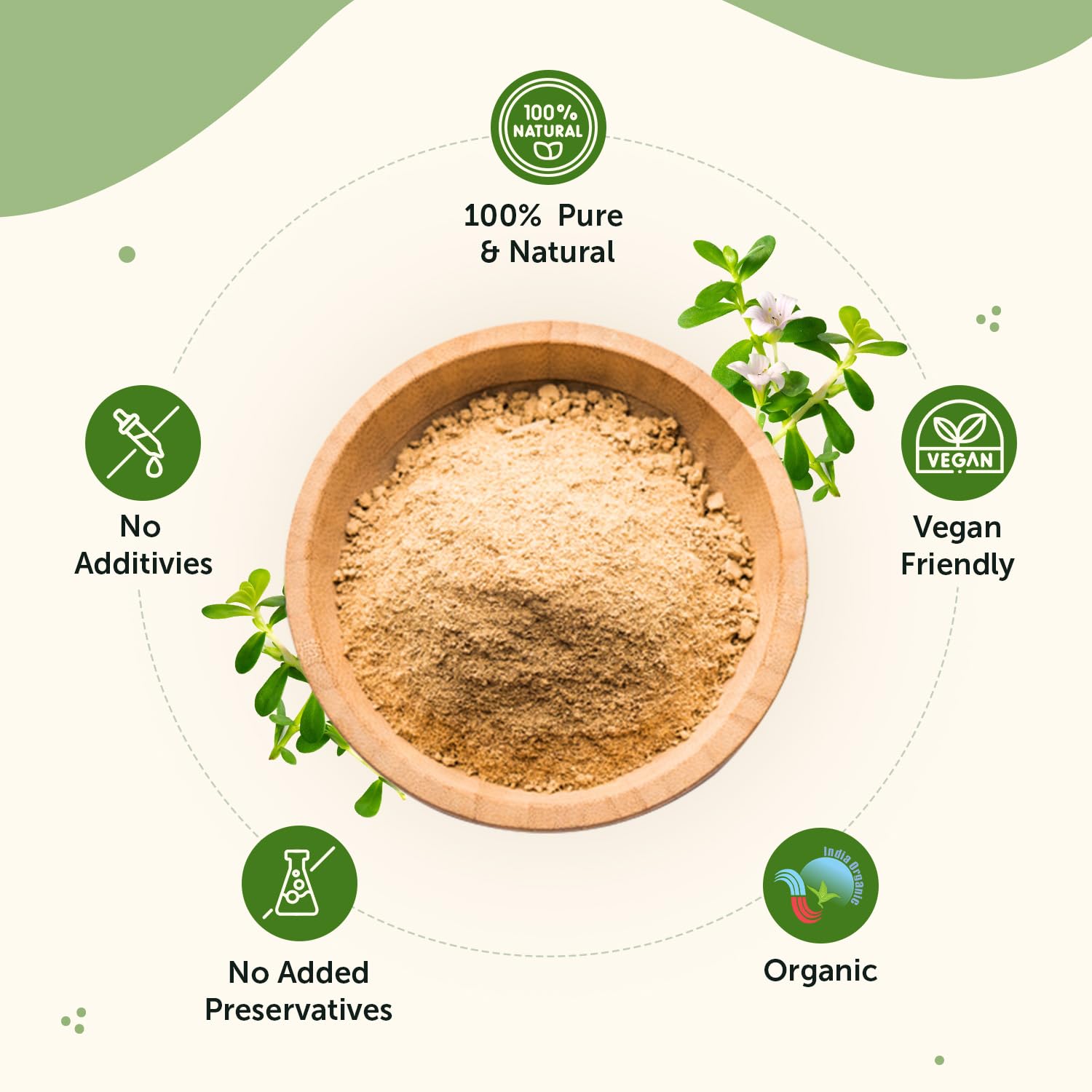 Neuherbs Organic Brahmi Powder For Men & Women Ayurvedic Care To Manage Stress & Boost Brain Health, Rich In Antioxident, 100% Pure & Natural | 100gm 0.2lbs