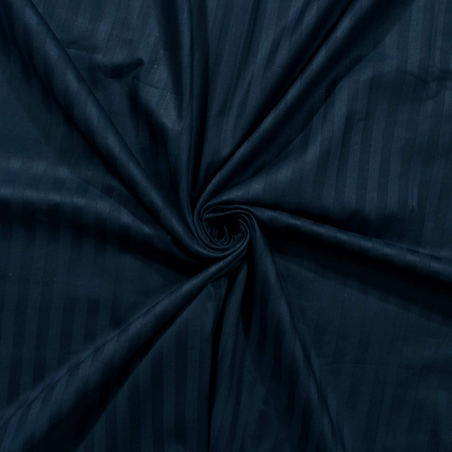 Satin Stripes King Size Cotton Bedsheet With 2 Pillow Covers - 108 X 108 Inches, Royal Blue | Perfect For Home Decor, Guest House | Ideal For All Seasons