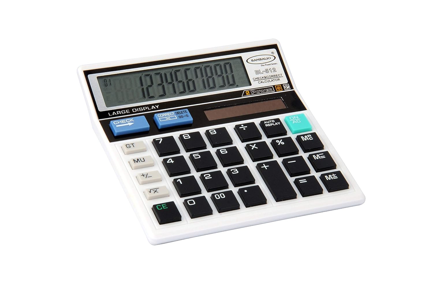 Bambalio BL-512W Electronic Calculator - 3 Years Warranty & 3 Years Battery Life | 12 Digits-large LC Display ,112 Steps Check & Correct