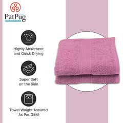 Patpug 100% Indian Ultra Soft Cotton Hand Towel 400 Gsm | For Gym, Workout, Yoga, Wash Basin (Mahogany) - 2 Piece