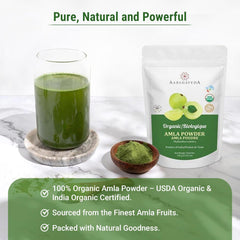 Aarshaveda Organic Amla Powder 100% Pure & Natural Promotes Hair Growth & Skin Care Scalp Treatment With Vitamin C, Healthy Hair Nourishment No Preservatives | 200gm 0.4lbs