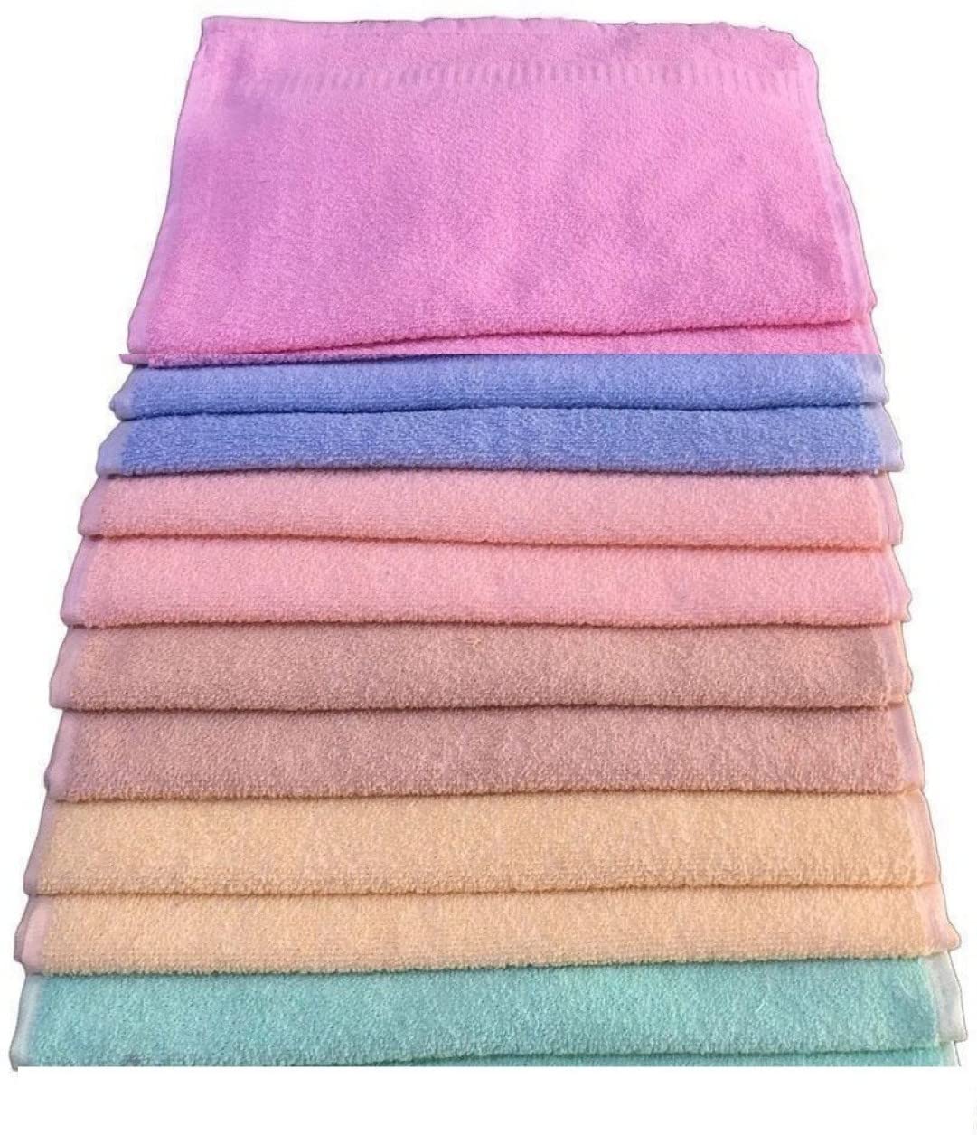 N G Products 100% Cotton Soft & Super Absorbent, Antibacterial Hand Towel 1200 Gsm (Multicolor)- Pack Of 10