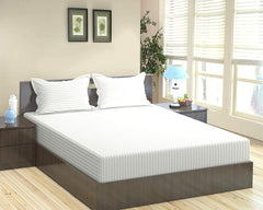 Ultra Premium 100% Pure Cotton Bedsheet For Double Bed King Size With 2 Pillow Cover | 108 X 108 Inches, White - Soft & Breathable Flat Bed Sheet Set