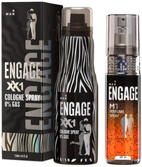 Engage M1 Perfume Spray 120ml 4 Fl.oz. & Cologne Spray XX1 For Men, 135ml 4.5 Fl.oz.