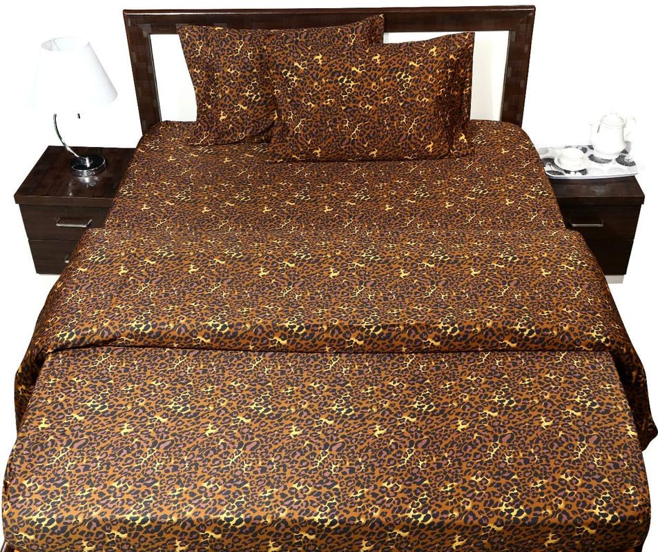 Microfiber Double Bedsheets With 2 Pillow Cover - 90 X 100 Inches, Leopard | Good Or Home, Hotel, Villa, Resort & Guest House | Wrinkle Free Luxury