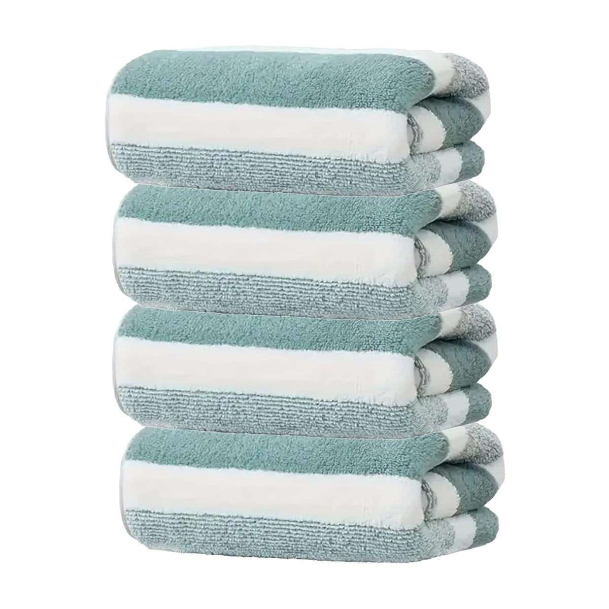 Black Gold The Finer Touch Microfiber Hand Towel 1000 Gsm | Soft & Quick Dry, Super Absorbent, Lightweight Towel (Green & White) - Pack 0f 4