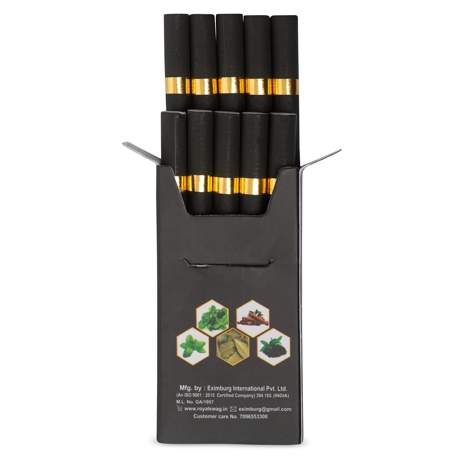 Royal Swag Ayurvedic & Herbal Smokes Cigarettes - Tobacco & Nicotine Free Regular Flavored Pack Of 100 Smoke, Shot-1