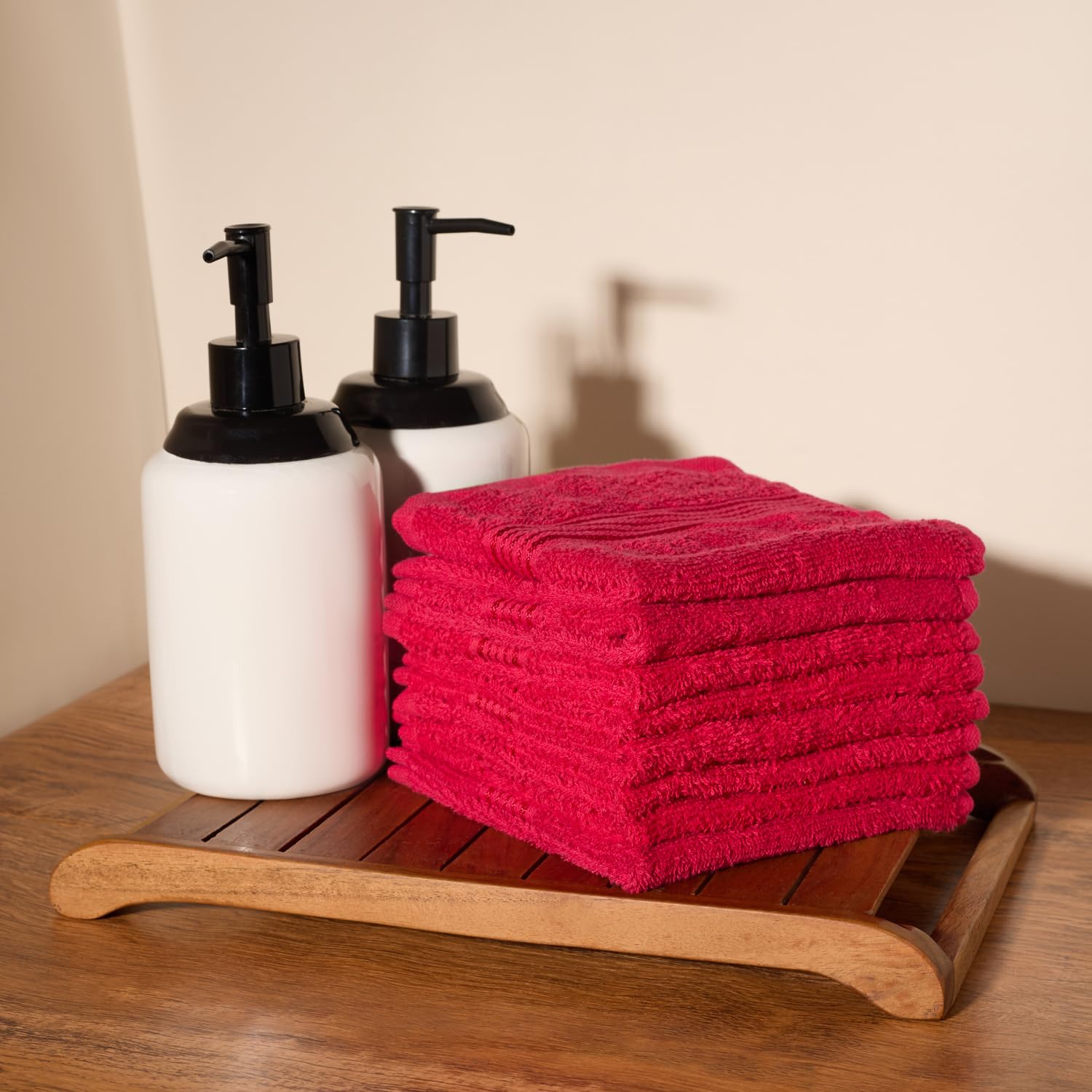 Kopa By Bianca 100% Cotton Soft Terry Face Towel 400 Gsm (Pink) -Pack Of 8