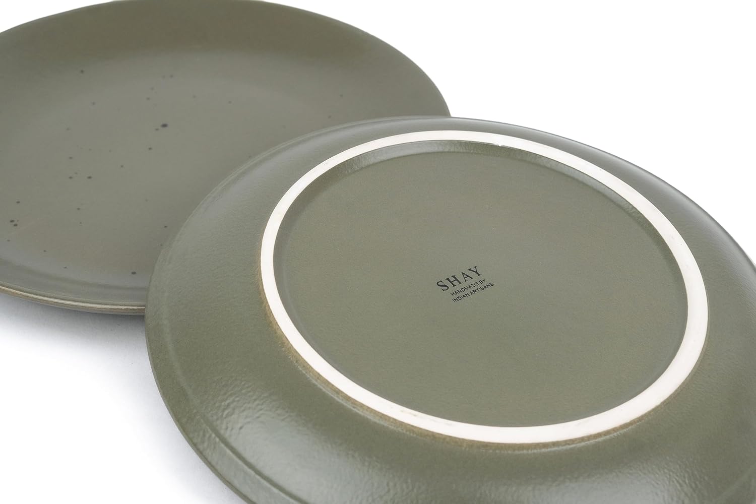 Ceramic Dinner Plates Set Of 6 Pieces, Olive | Ceramic Plates Set With Matte Finish - Premium Stoneware Dinner Plates | Ceramic Olive Dinner Plates - Microwave Safe & Chip Resistant