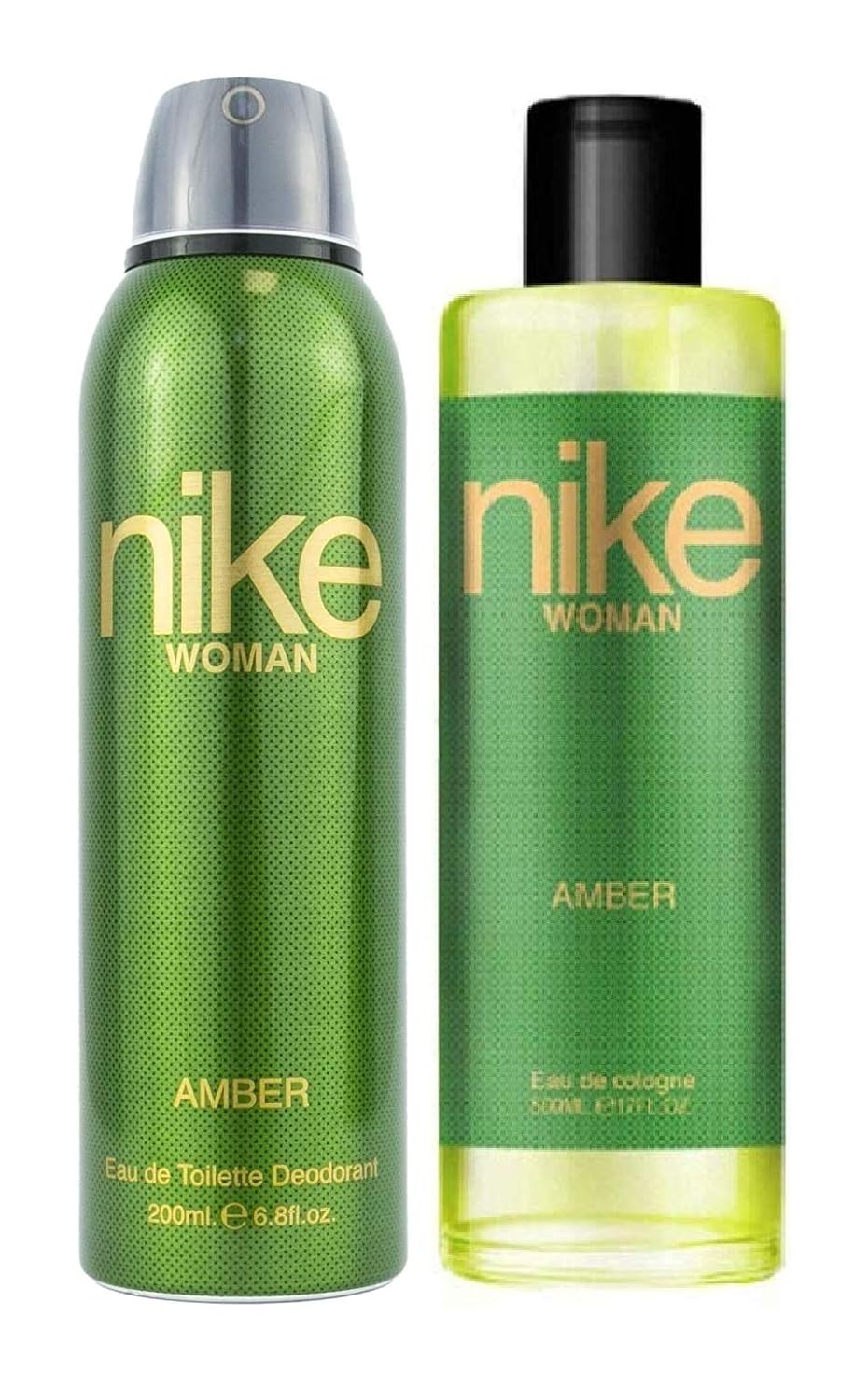 Nike Amber Eau De Toilette 200ml 6.7 Fl.oz. & Eau De Cologne Deodorant Spray 10.1 Fl.oz. Pack Of 2 | Perfect Birthday Gift For Wife