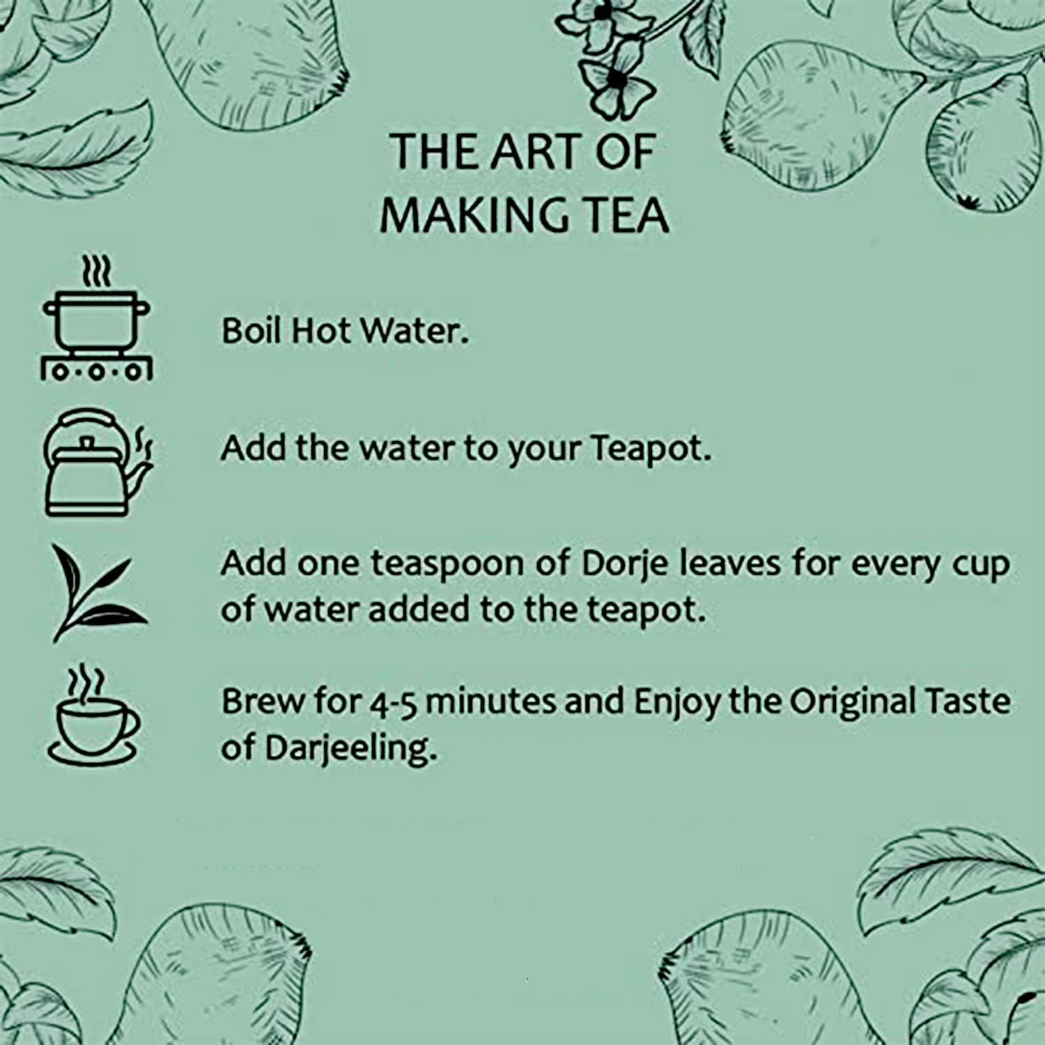 Dorje Teas Darjeeling Chamomile Green Tea - 100gm, 3.5 ounce, 40 Cups | Promotes Good Sleep & Stress Relief - Low Caffeine, Soothing Tea For Relaxation & Glowing Skin