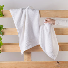 Spread Spain Hand Towels 500 Gsm | Micro Modal Large Size Highly Absorbent Soft Quick Dry Hand Towel (White) - 2 Pcs