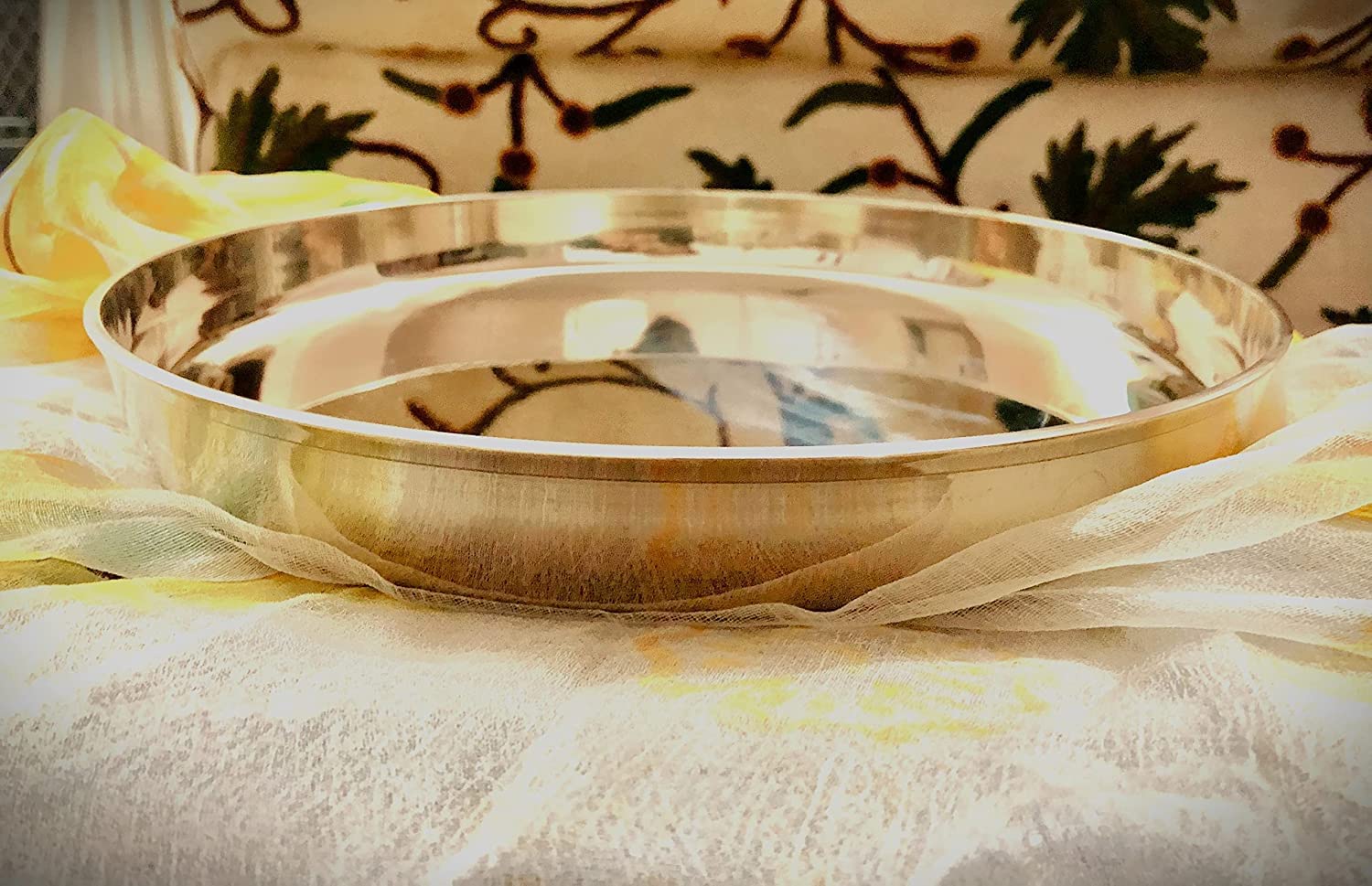 Dinner Set Thali Handmade Bronze Plates Set Of 2 - Approximate 12 Inch Bronze Kansa Thali