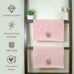 Akiko Home Prima Dream 100% Cotton Hand Towels 400 Gsm | Soft, Absorbent & Durable, Cotton Hand Towel | Pack Of 2 (Peach)