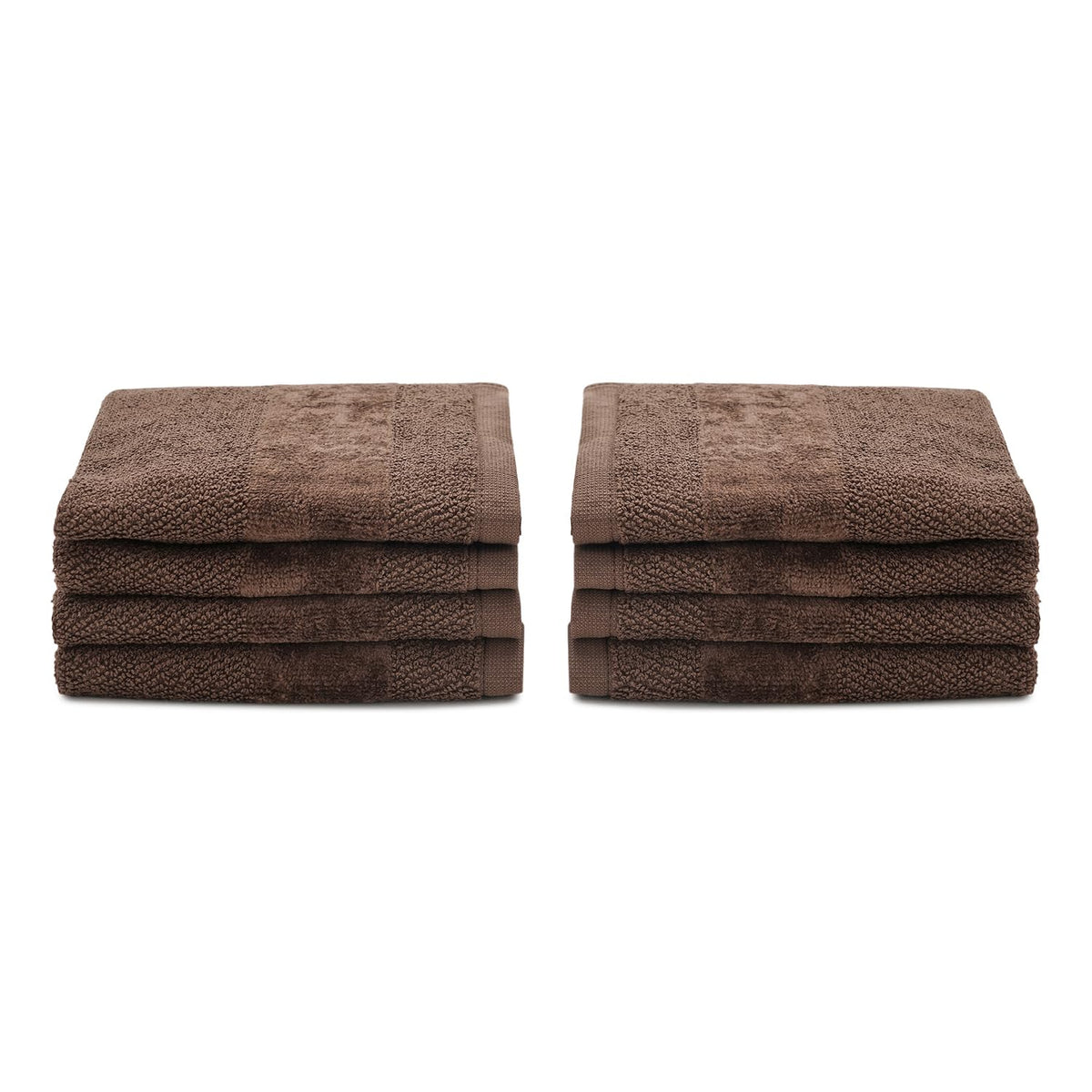 Pure Home + Living Sheared Face Towels 1300 Gsm | Ultra Soft, Absorbent, Quick Dry Towels For Facewash, Gym, Sports, Travel | Pack Of 8 (Chocolate Brown)