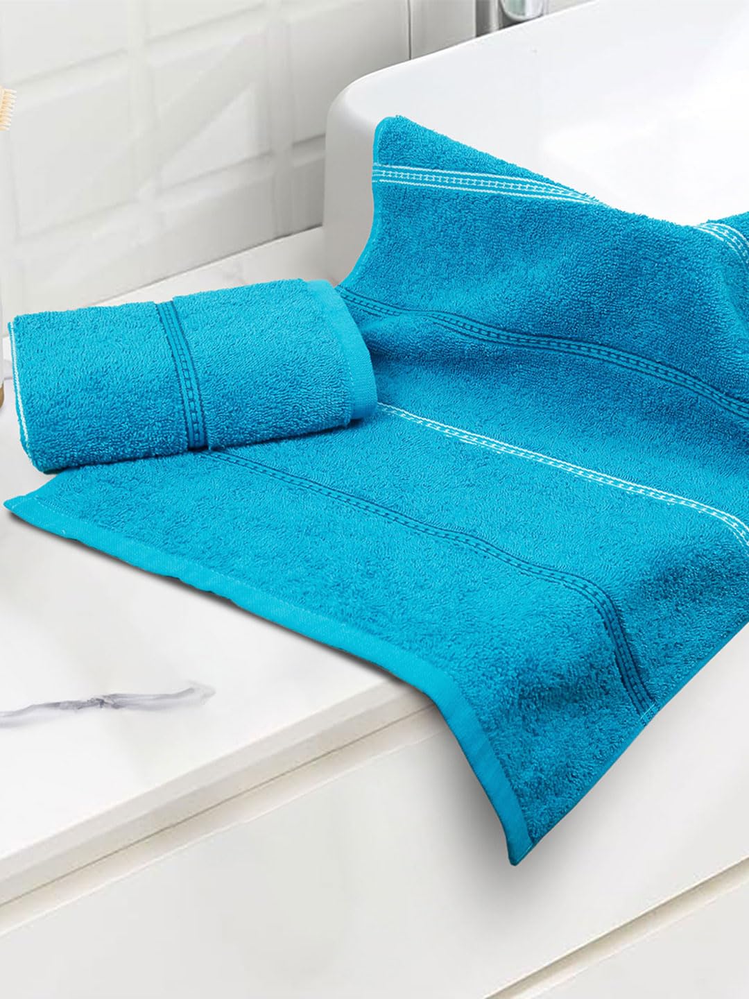 Mytrident Hand Towel Urban Comfort 400 Gsm | 100% Cotton Bath Towel (Tiffany Teal)- Pack Of 2