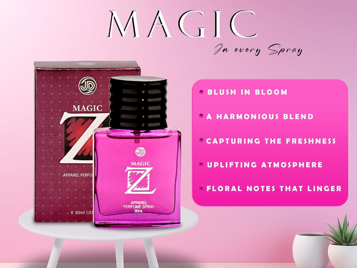 JD International Magic Z Apparel Unisex Perfume - Pack Of 2 X 30ml, 1.02 Fl.oz. Each | Exquisite Long Lasting Fragrance For Unparalleled Allure And Elegance | Unleash Your Scent's Enchanting Power