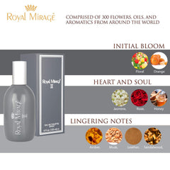 Royal Mirage II Grey Eau De Toilette Spray 120ml 4.0 Fl.oz. Alcohol Free | Men Fragrance