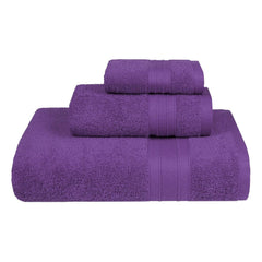 Trident Soft Comfort Air Rich Bath Towels 500 Gsm | 100% Cotton Towel, Super Soft, Highly Absorbent, 3 Pieces (Plum)