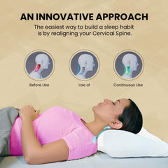 Memory Foam Pillow, Cervical Pillow For Neck Pain Relief, White, Standard Size | Orthopedic Pillow For Pain Relief, Extra Curve, Neck Support | Cooling Gel Pillow For Side & Back Sleepers