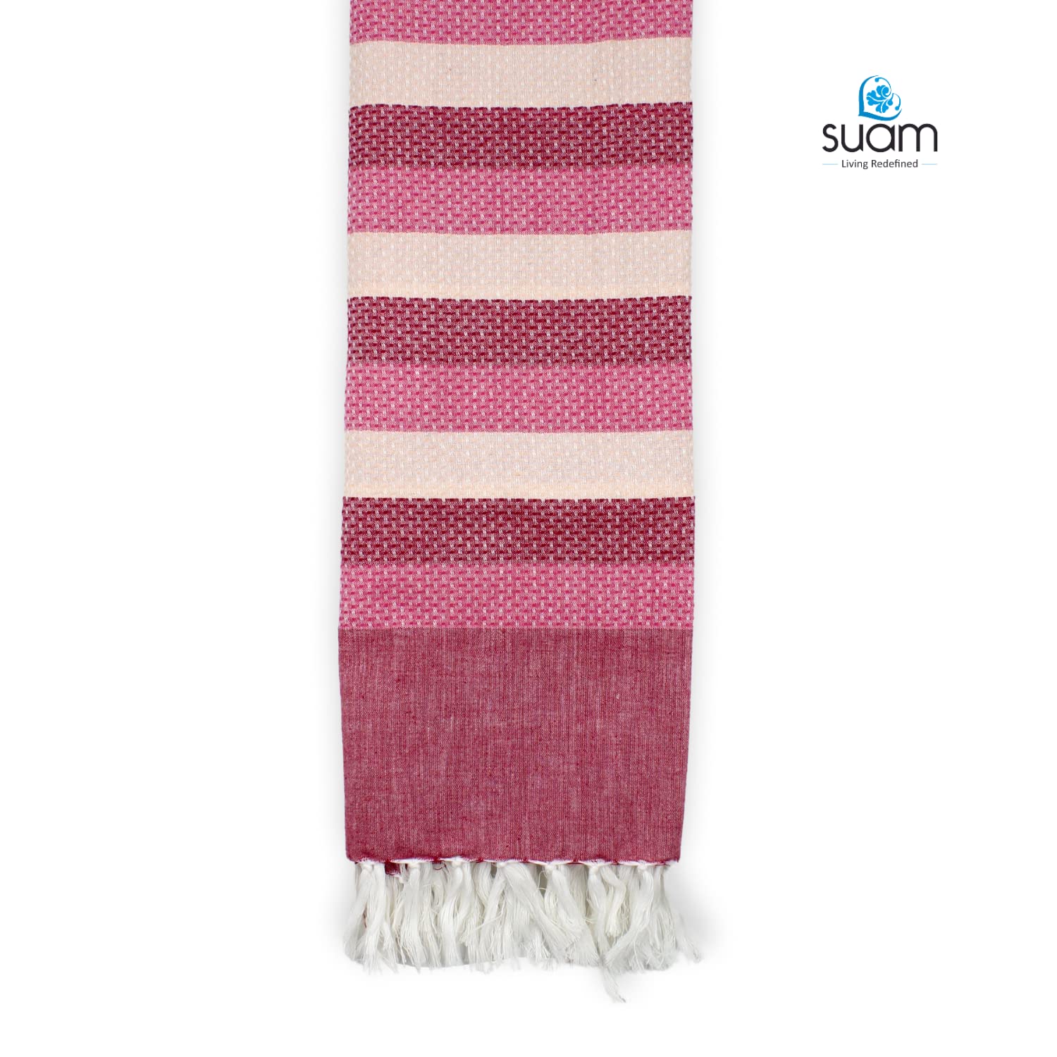 Suam Candy Cotton Towel 400 Gsm | Quick Dry, Soft & Absorbent Ideal For Bath, Beach, Gym & Travel (Carmine Red & Brick Pink)