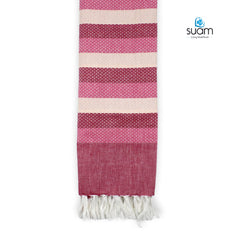 Suam Candy Cotton Towel 400 Gsm | Quick Dry, Soft & Absorbent Ideal For Bath, Beach, Gym & Travel (Carmine Red & Brick Pink)