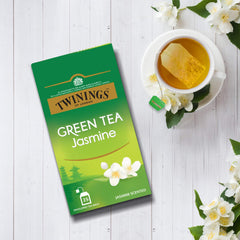 Twinings Jasmine Green Tea - 50gm, 1.7 Ounce, 25 Enveloped Tea Bags | Smooth & Floral Jasmine Scented Green Tea - Low Caffeine