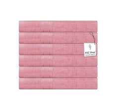 Ksc Shop Premium Luxury Cotton Face Towel 900 Gsm | Ultra Soft Highly Absorbent Face Towel (Rose Pink) - Pack Of 6