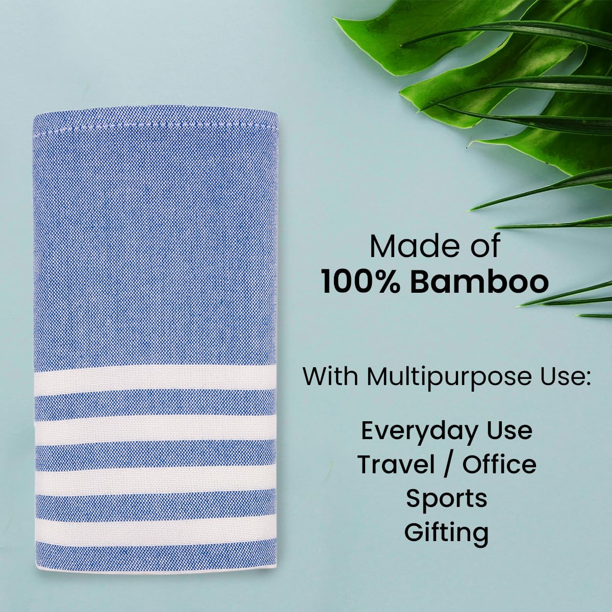 Mush Bamboo Turkish Hand Towels 250 Gsm | 100% Bamboo Gym Towel For Men & Women | Ultra Soft, Absorbent & Quick Dry Towel | Navy Blue (Set Of 2)