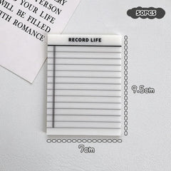 Transparent Sticky Notes Set - Sticky Notes Pad Office Stationery 50 Sheets Per - Pack Of 2 Pcs