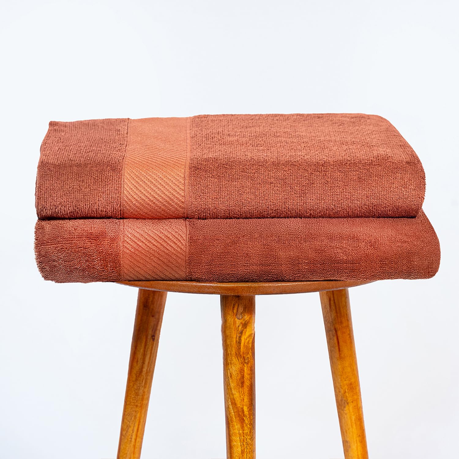 Himeya Bamboo Bath Towel 1000 Gsm | Ultra Absorbent 3x Softer Than Cotton Towels (Leather Brown) - Pack Of 2