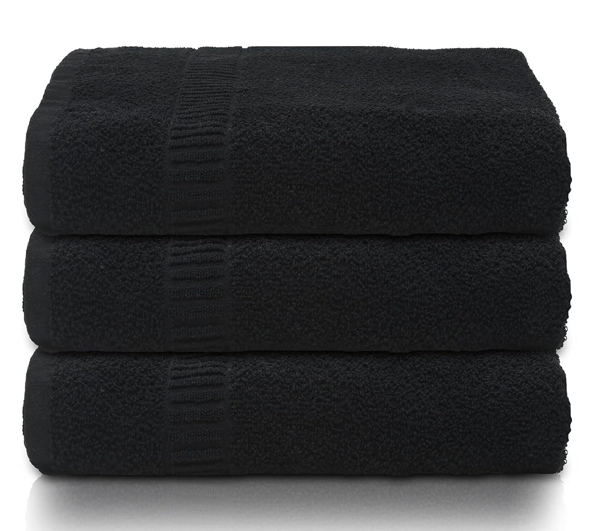 Kuber Industries Premium Bath Towel 1500 Gsm | Super Soft, Fluffy & Absorbent, Cotton Bath Towel Perfect For Daily Use - Pack Of 3 (Black)