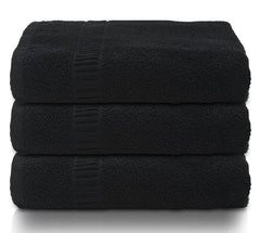 Kuber Industries Premium Bath Towel 1500 Gsm | Super Soft, Fluffy & Absorbent, Cotton Bath Towel Perfect For Daily Use - Pack Of 3 (Black)