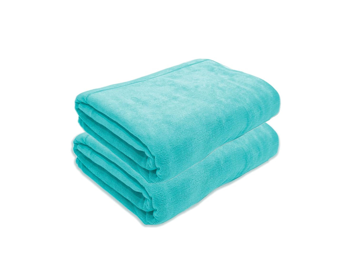 Black Gold The Finer Touch Oversized Microfiber Bath Towel 1300 Gsm | Soft Quick-Dry Microfiber Towel Lightweight, Absorbent & Travel-Friendly (Green Blue) - Pack Of 2